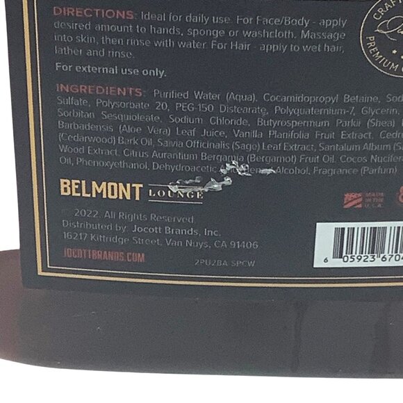 Belmont Lounge 3-In-1 All Over Wash Hair Body Face Bourbon & Oak 32 FL OZ NEW - Picture 4 of 4